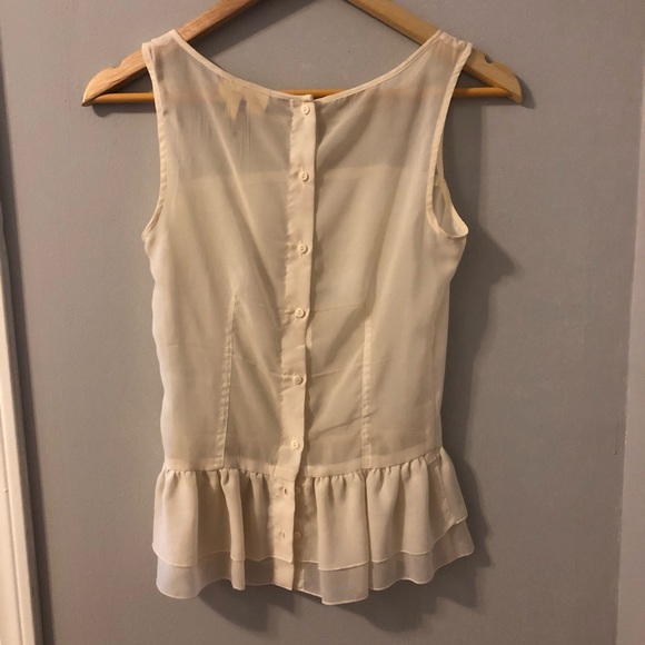 Vera Wang Princess Lace Mesh Peplum Top - Picture 2 of 4